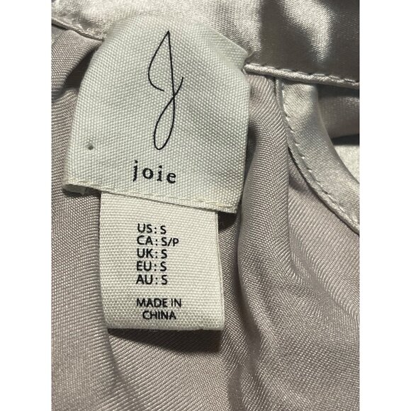 Joie Satin Halter Top Tie Back Blouse Size S Polyester & Spandex Taupe - Picture 5 of 6